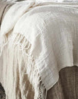 Bedouin Over Sized Linen Throw - Ivory