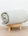 French linen quilted cot blanket