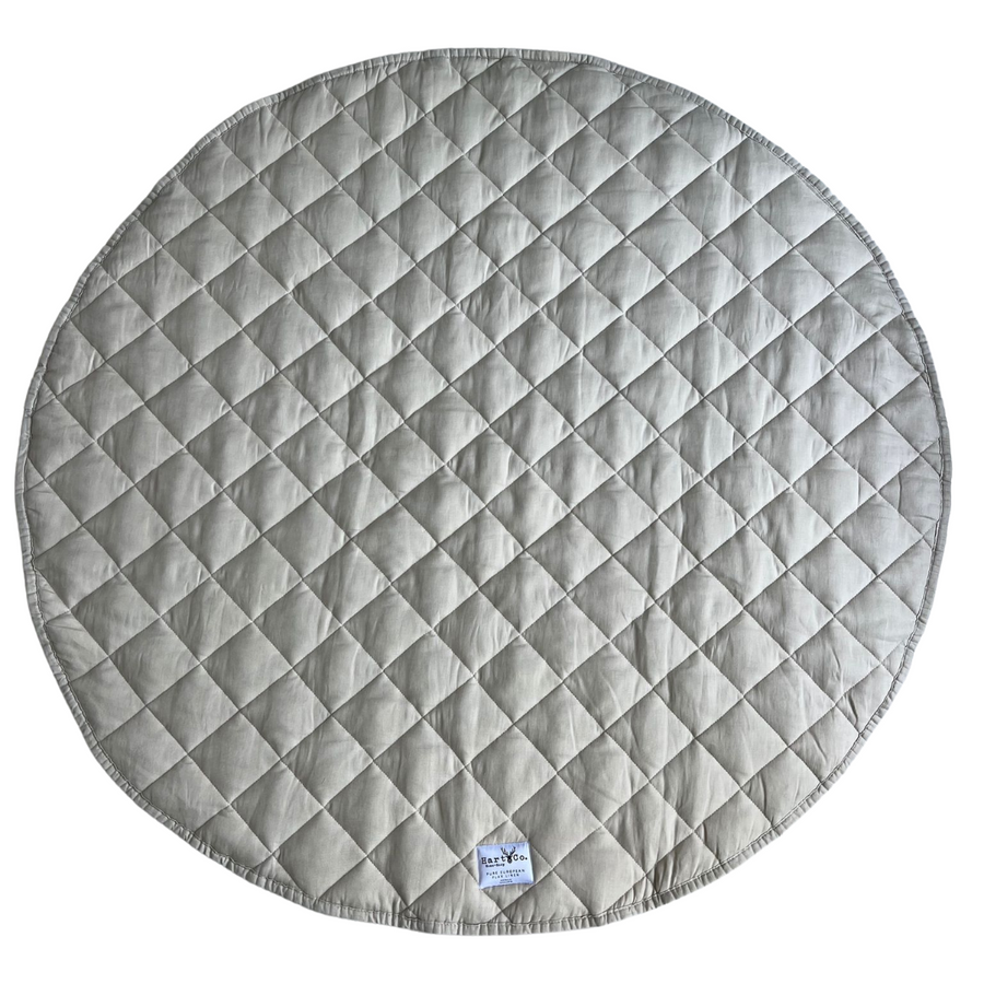 Quilted Linen Playmat | Stone