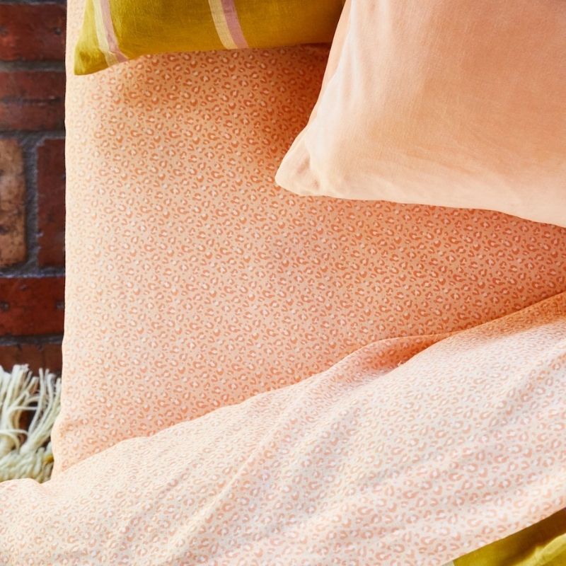 Ajo Linen Fitted Sheet - Melon