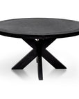 Round Wooden Dining Table Full Black