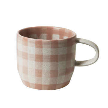 Soft Terracotta Check Mug / Cat's Pyjamas - Single Mug