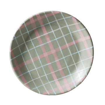 Sage & Blush Check Plate / Cat's Pyjamas - Single Plate