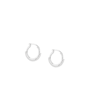 Detail Hoop Earrings - Sterling Silver