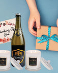 Gift Box: 2 Large Candles & Bottle of Wine