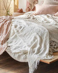 Bedouin Over Sized Linen Throw - Ivory
