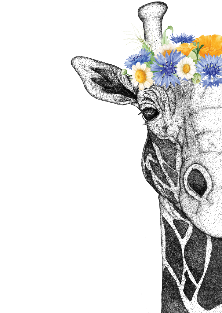 Georgi The Giraffe With Flower Crown - Neutral - HartCo. Home & Body
