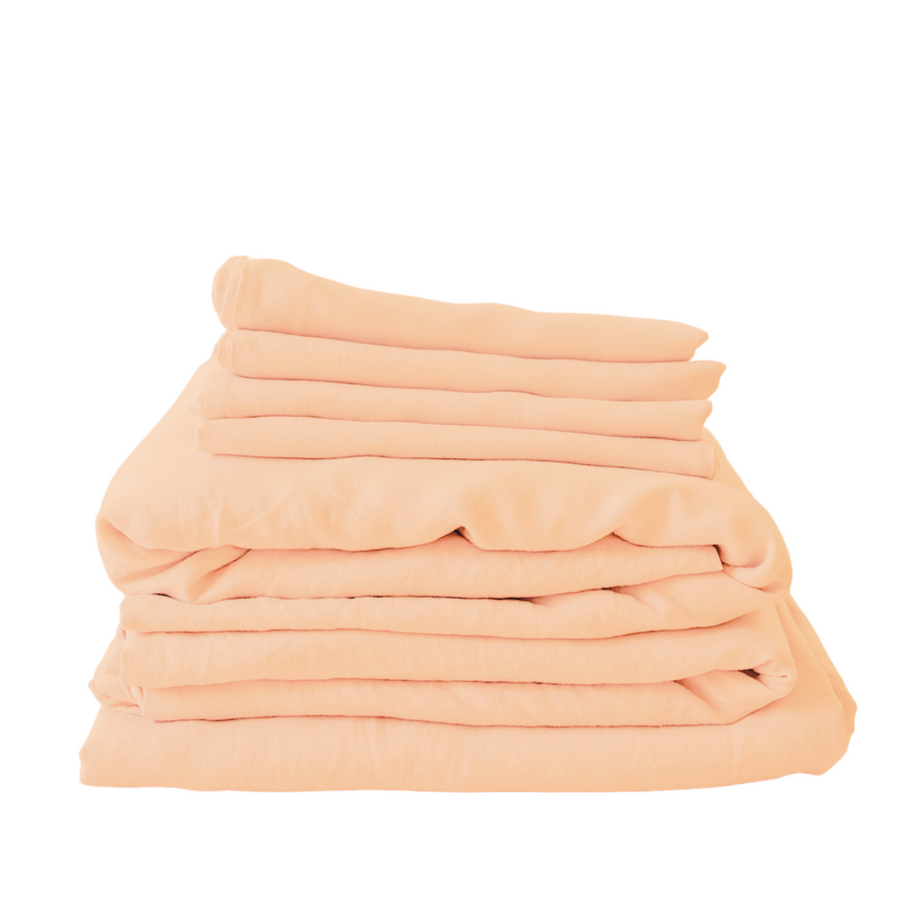French Linen Quilt Cover | Peach