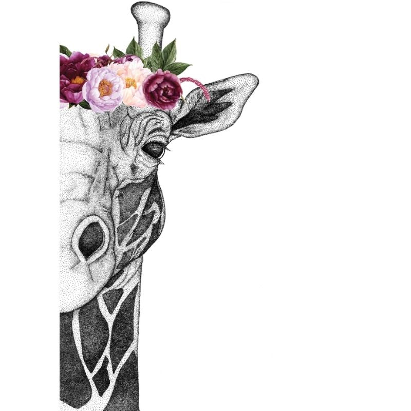 Georgi The Giraffe With Flower Crown - Pink