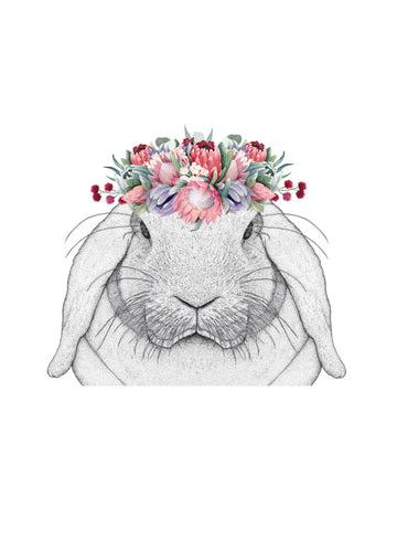 Rebekah The Rabbit With Protea Crown Full Face