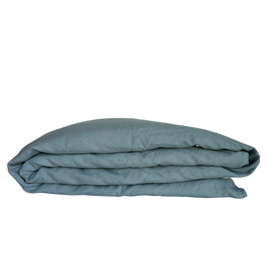 French Linen Fitted Sheet | Seafoam