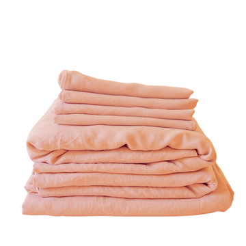 French Linen Fitted Sheet | Blush