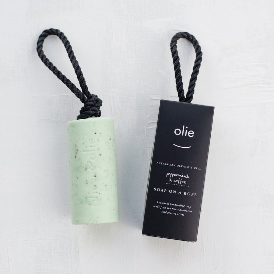 Soap on a rope - Peppermint & Coffee - HartCo. Home & Body