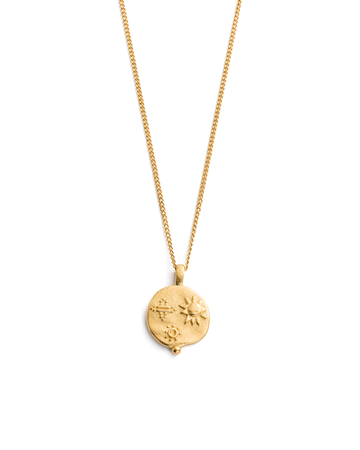 Desert Sun Coin Necklace - 18K Gold Vermeil