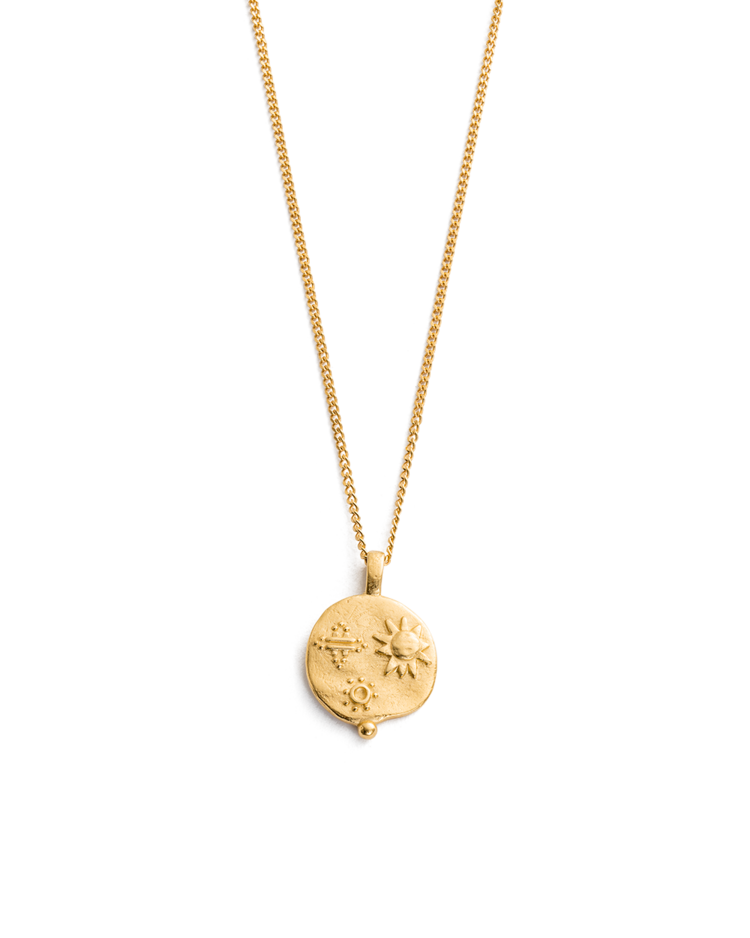 Desert Sun Coin Necklace - 18K Gold Vermeil