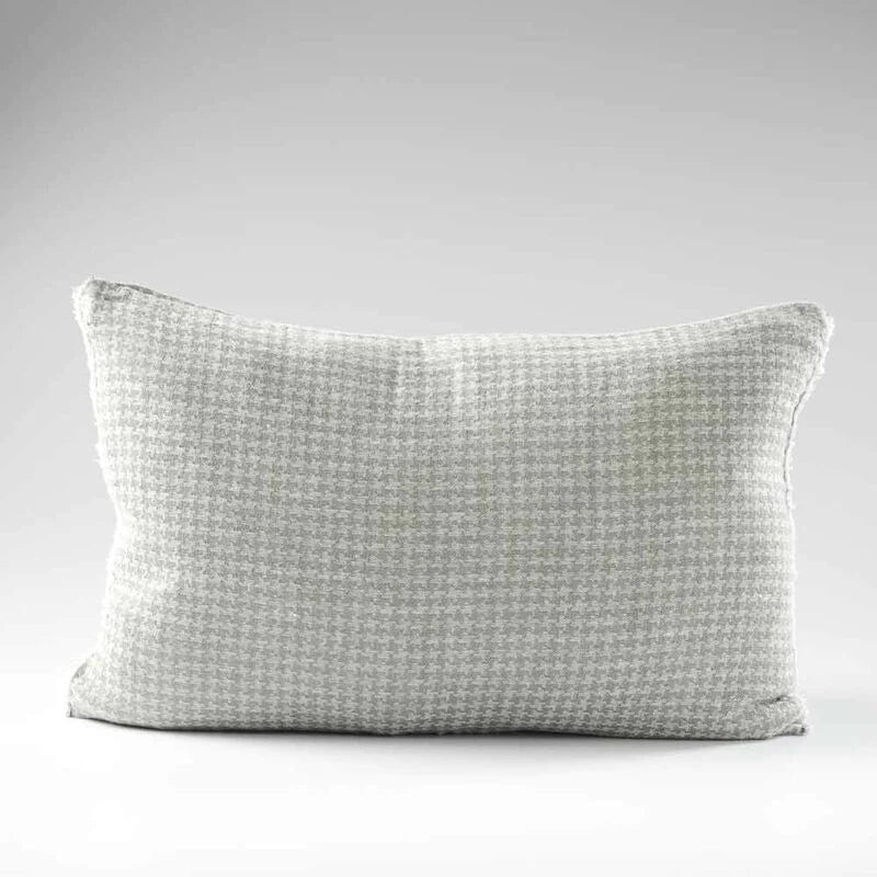 Ordonne Linen Cushion - Pistachio Houndstooth 40x60cm