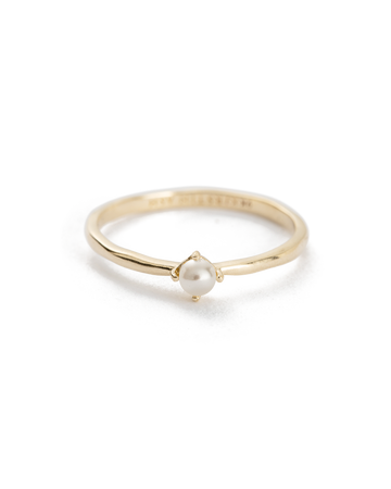 Moon Tide Pearl Ring - 9K Gold