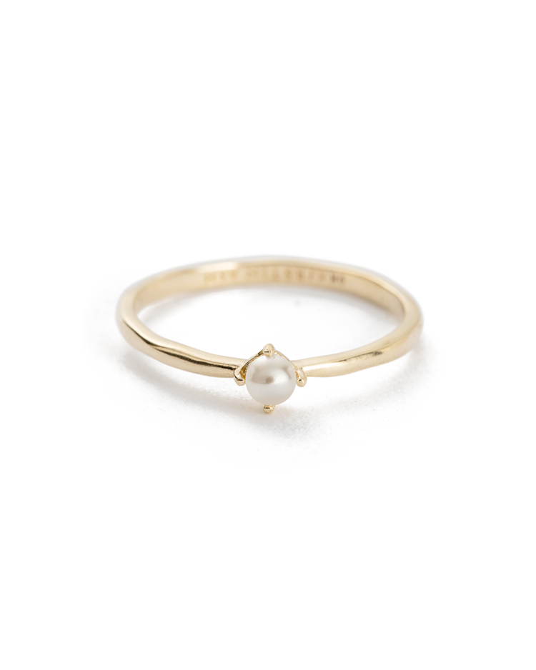 Moon Tide Pearl Ring - 9K Gold