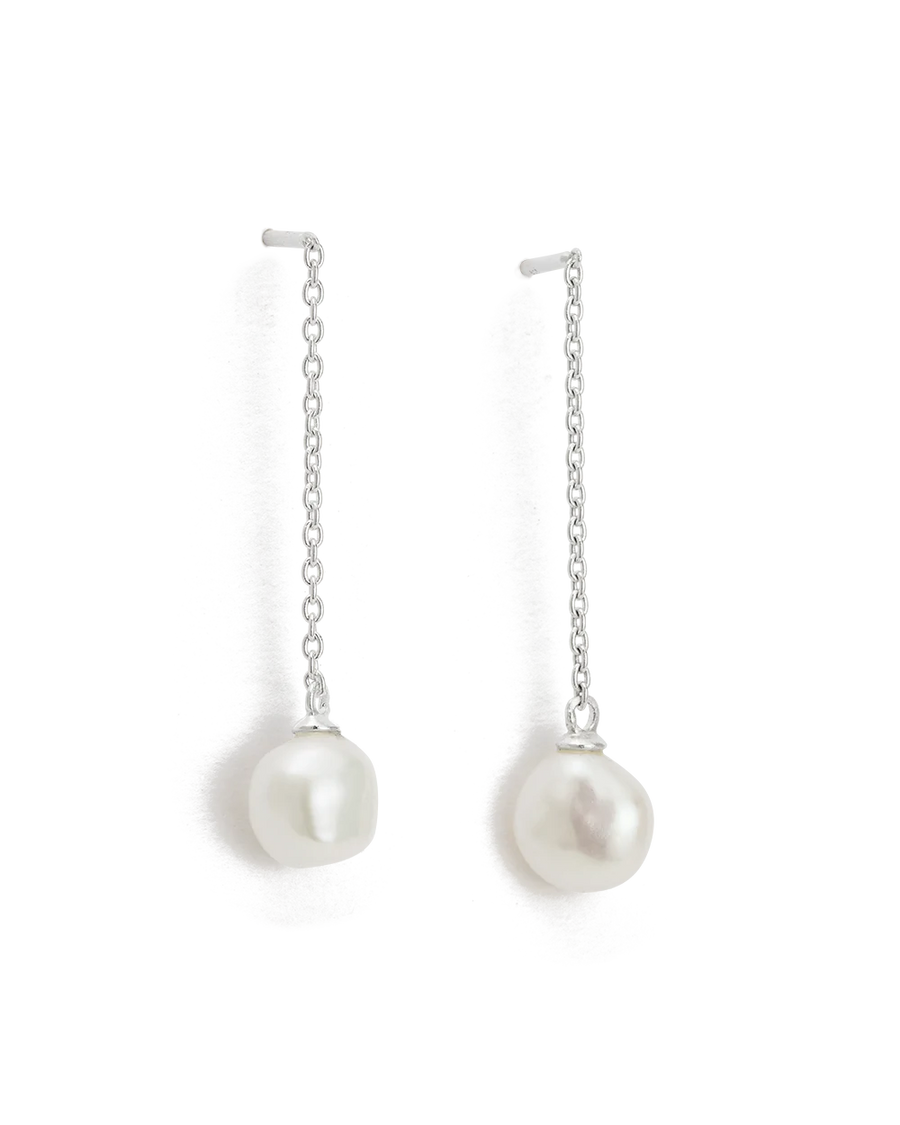 Ocean Pearl Chain Earrings